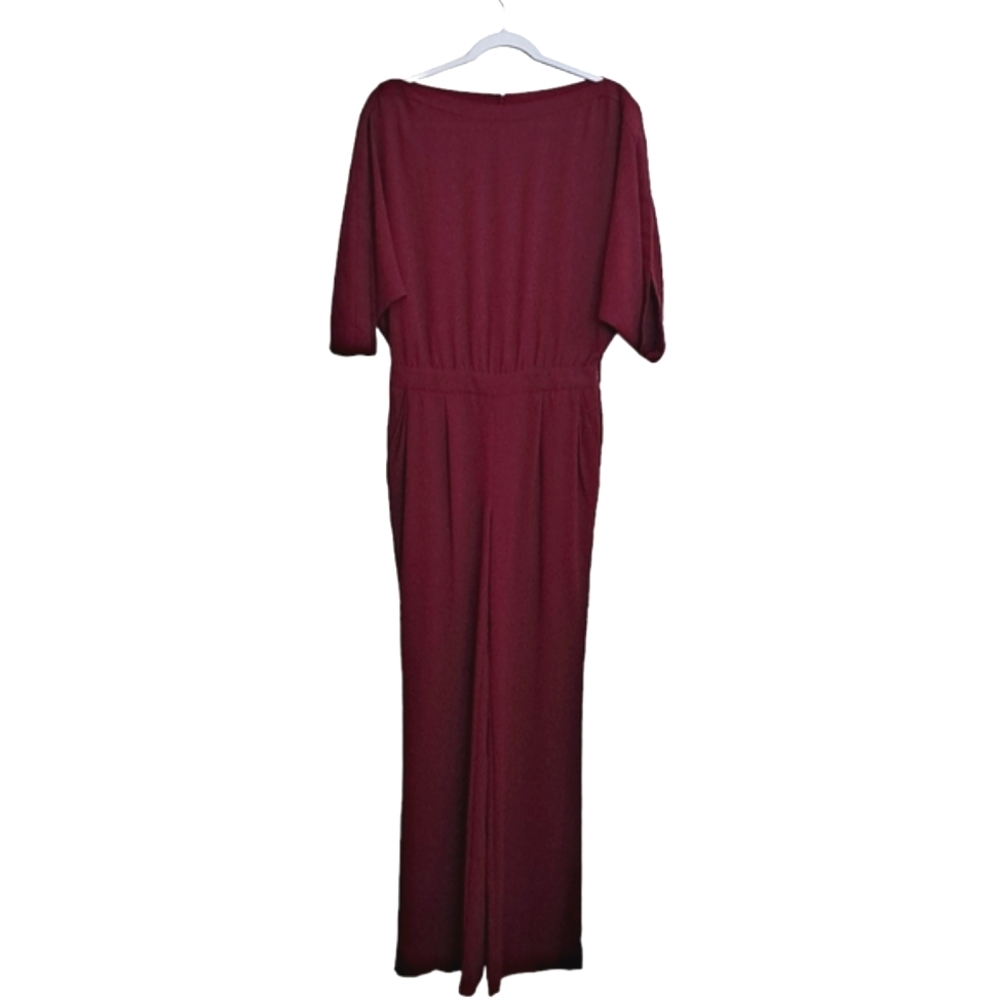 Diane Von Furstenberg Desi Jumpsuit Size 8 Cranberry Wide Leg